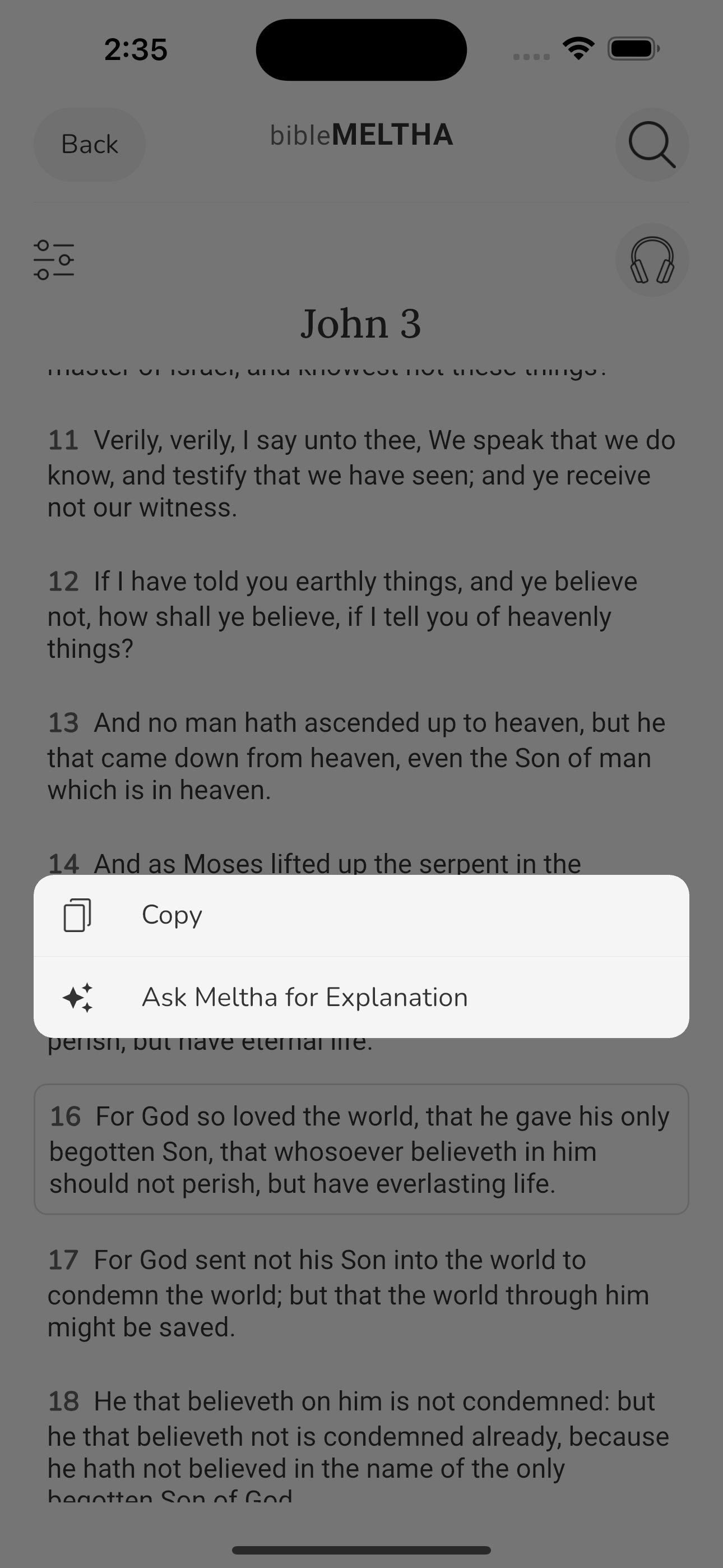 Bible Meltha Interface
